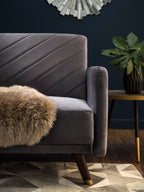 Sofa Bed SENJA Velvet Grey 3 Seater