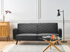 Sofa Bed SENJA Velvet Black 3 Seater
