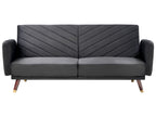 Sofa Bed SENJA Velvet Black 3 Seater