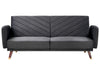 Sofa Bed Velvet Black 3 Seater