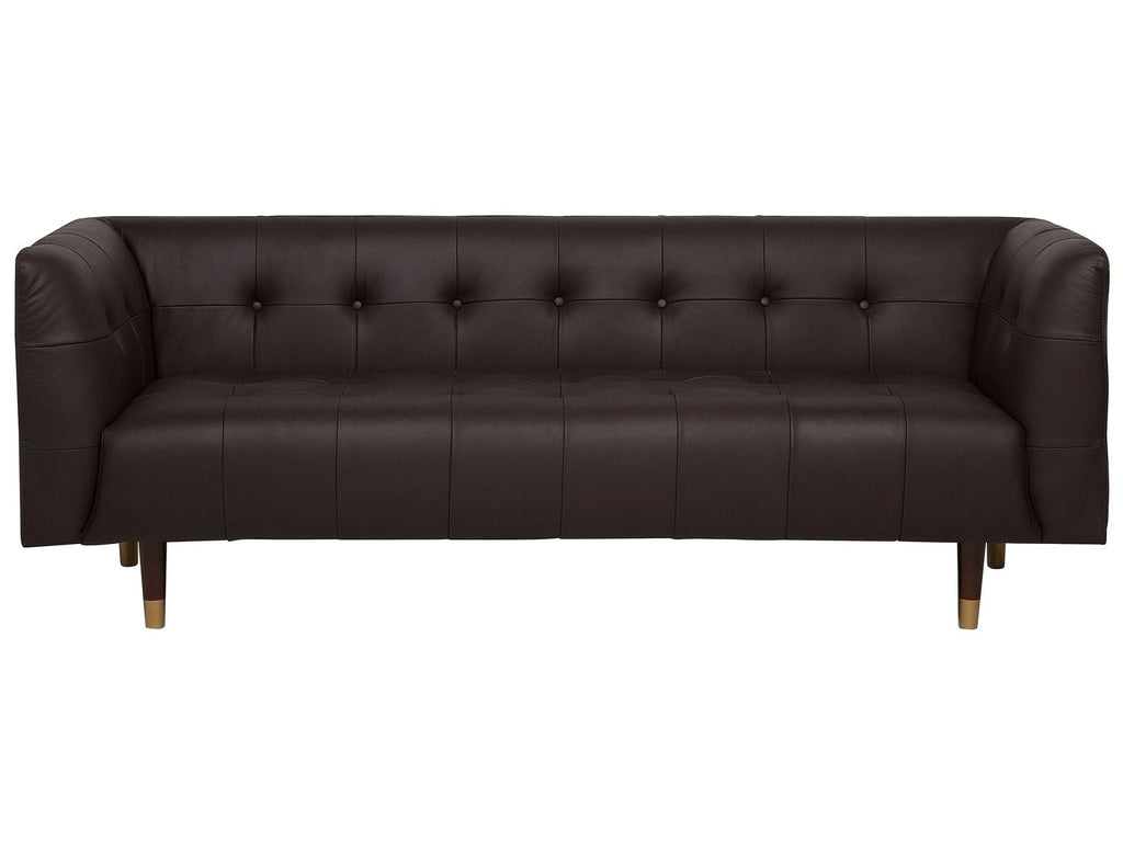 3 Seater Leather Sofa Brown BYSKE