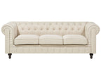 3 Seater Fabric Sofa Beige CHESTERFIELD
