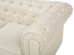 3 Seater Fabric Sofa Beige CHESTERFIELD