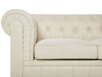 3 Seater Fabric Sofa Beige CHESTERFIELD