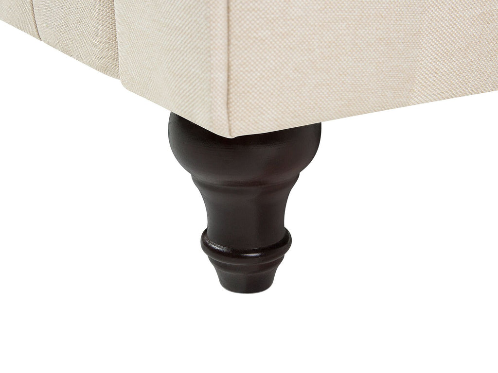 3 Seater Fabric Sofa Beige CHESTERFIELD
