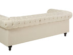 3 Seater Fabric Sofa Beige CHESTERFIELD