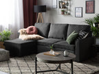 Corner Sofa Bed NESNA Fabric Black with Storage 3 Seater Right Hand