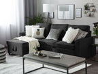 Corner Sofa Bed NESNA Fabric Black with Storage 3 Seater Right Hand