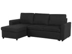 Corner Sofa Bed NESNA Fabric Black with Storage 3 Seater Right Hand