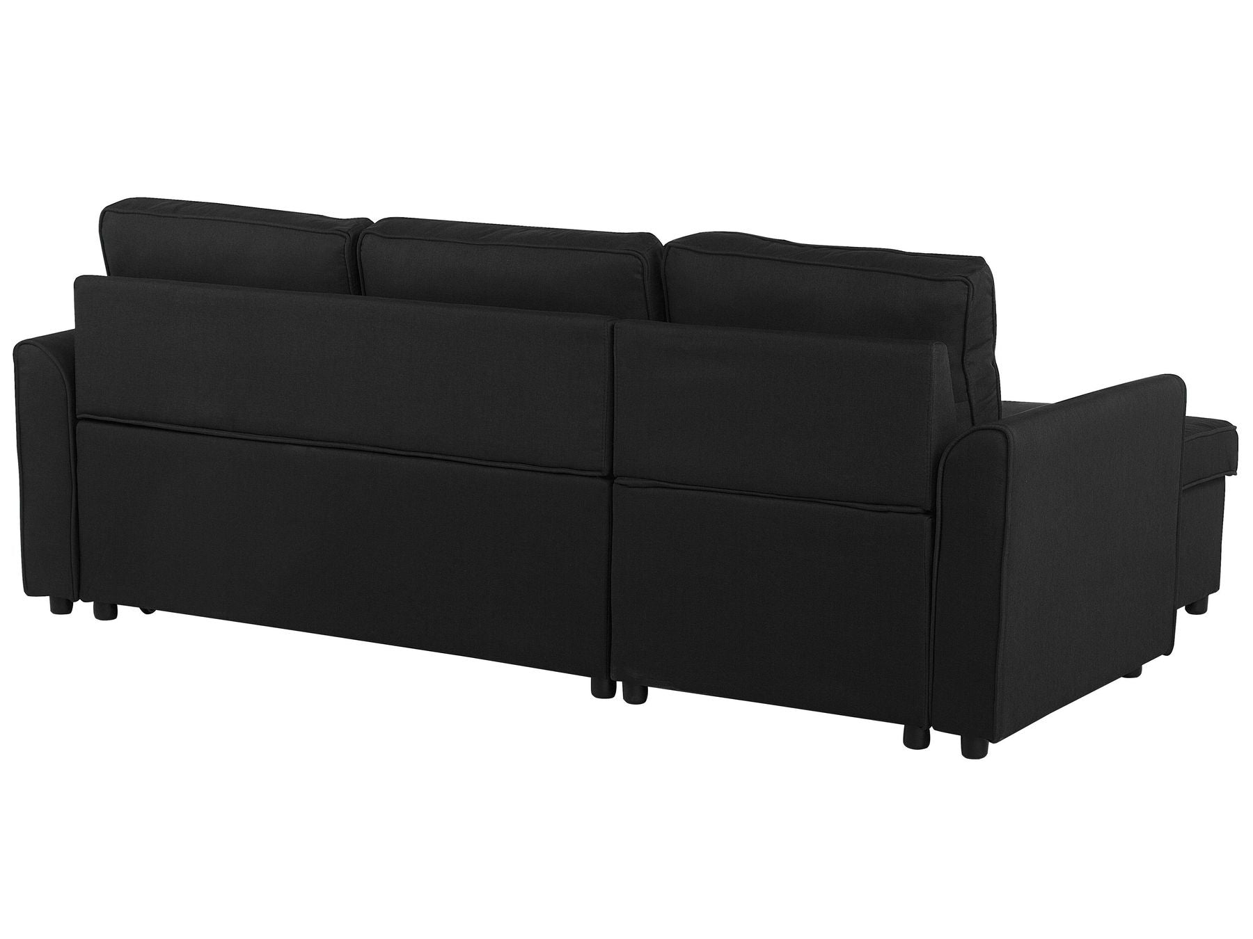 Corner Sofa Bed NESNA Fabric Black with Storage 3 Seater Right Hand