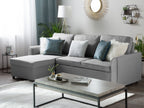 Corner Sofa Bed NESNA Fabric Light Grey with Storage 3 Seater Right Hand