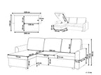 Corner Sofa Bed NESNA Fabric Black with Storage 3 Seater Right Hand