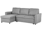 Corner Sofa Bed NESNA Fabric Light Grey with Storage 3 Seater Right Hand