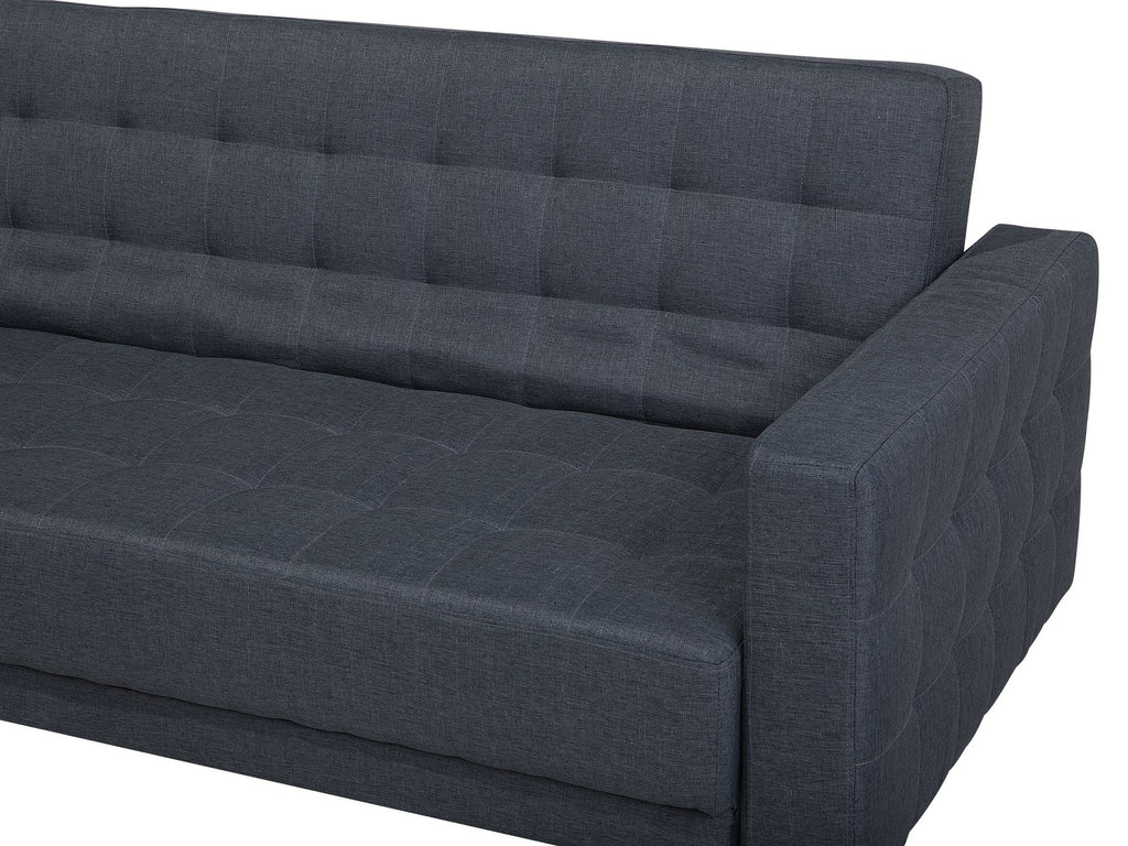 Modular Corner Sofa Bed ABERDEEN Fabric Dark Grey with Ottoman 4 Seater Right Hand