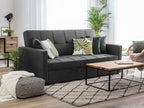 Sofa Bed GLOMMA Fabric Dark Grey 3 Seater