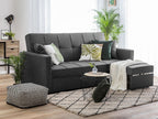 Sofa Bed GLOMMA Fabric Dark Grey 3 Seater