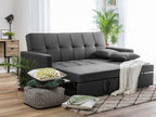 Sofa Bed GLOMMA Fabric Dark Grey 3 Seater