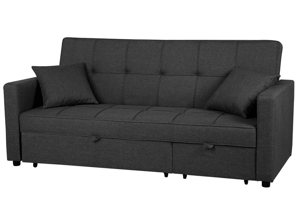 Sofa Bed GLOMMA Fabric Dark Grey 3 Seater