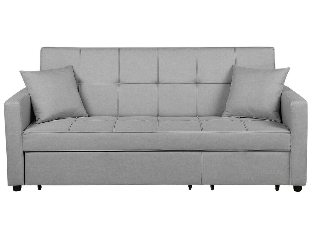 Sofa Bed GLOMMA Fabric Light Grey 3 Seater