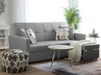 Sofa Bed GLOMMA Fabric Light Grey 3 Seater