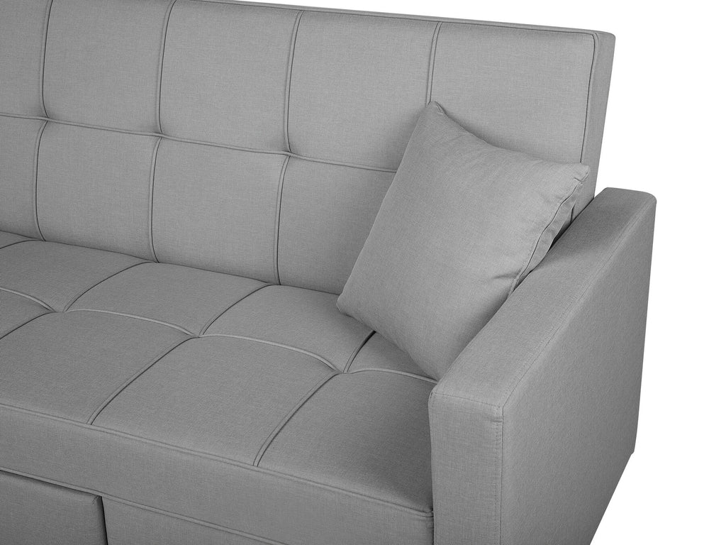 Sofa Bed GLOMMA Fabric Light Grey 3 Seater
