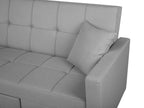 Sofa Bed GLOMMA Fabric Light Grey 3 Seater