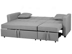 Sofa Bed GLOMMA Fabric Light Grey 3 Seater