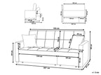 Sofa Bed GLOMMA Fabric Light Grey 3 Seater
