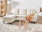 Corner Sofa ELVENES Fabric Light Beige 3 Seater Right Hand