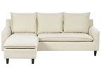 Corner Sofa ELVENES Fabric Light Beige 3 Seater Right Hand