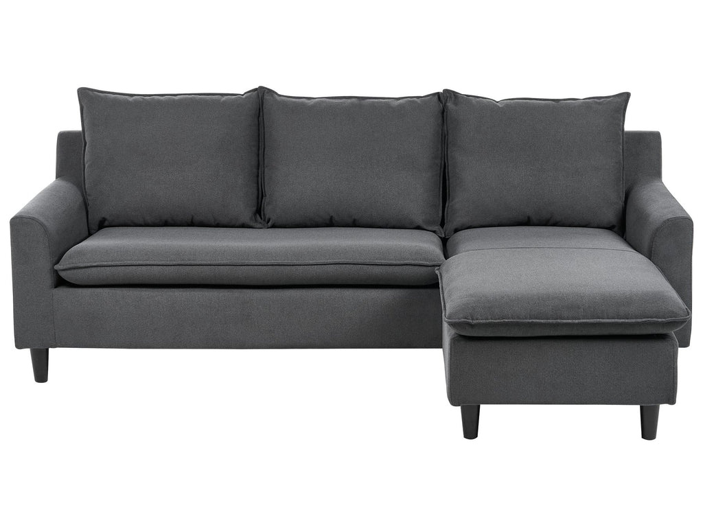 Corner Sofa ELVENES Fabric Dark Grey 3 Seater Left Hand