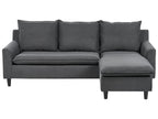 Corner Sofa ELVENES Fabric Dark Grey 3 Seater Left Hand