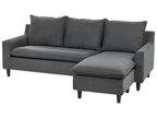 Corner Sofa ELVENES Fabric Dark Grey 3 Seater Left Hand