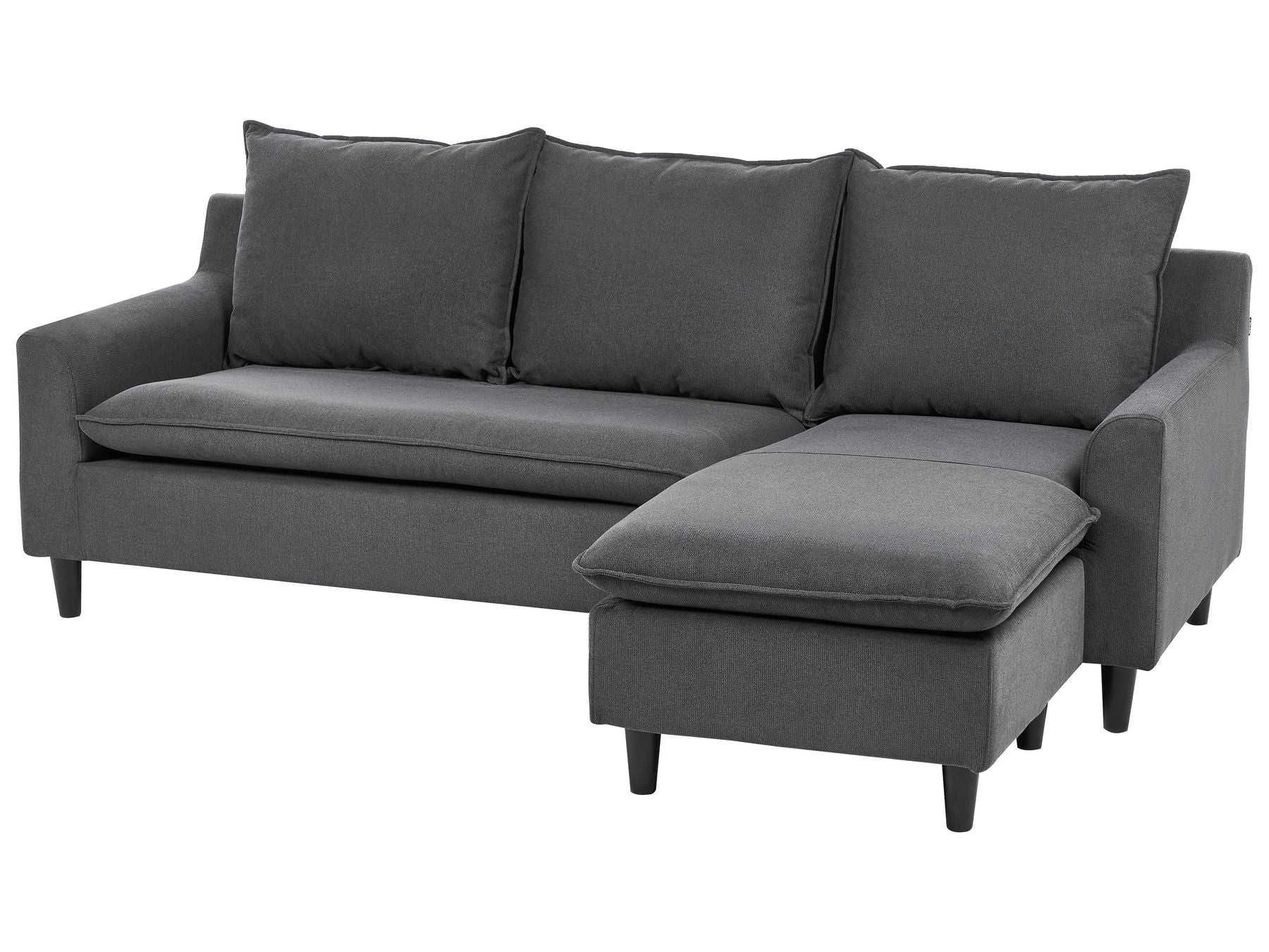 Corner Sofa ELVENES Fabric Dark Grey 3 Seater Left Hand