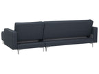 Modular Corner Sofa Bed ABERDEEN Fabric Dark Grey with Ottoman 4 Seater Left Hand