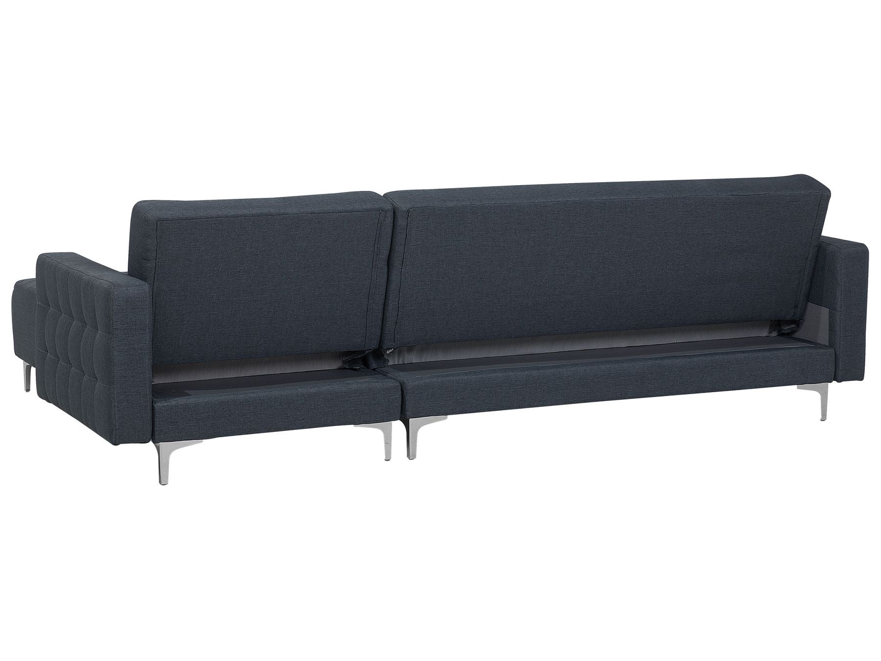 Modular Corner Sofa Bed ABERDEEN Fabric Dark Grey with Ottoman 4 Seater Left Hand