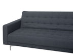Modular Corner Sofa Bed ABERDEEN Fabric Dark Grey with Ottoman 4 Seater Left Hand
