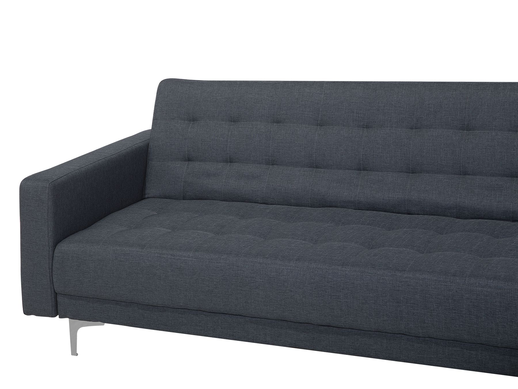 Modular Corner Sofa Bed ABERDEEN Fabric Dark Grey with Ottoman 4 Seater Left Hand