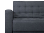 Modular Corner Sofa Bed ABERDEEN Fabric Dark Grey with Ottoman 4 Seater Left Hand