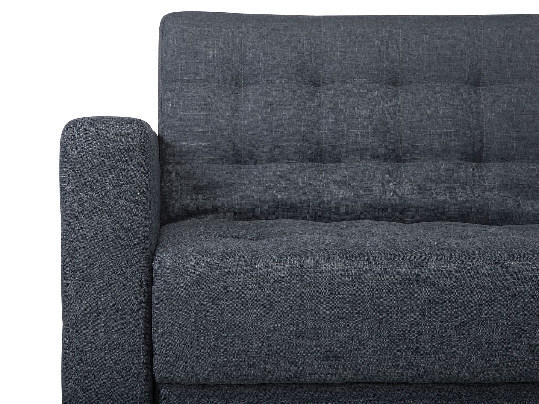 Modular Corner Sofa Bed ABERDEEN Fabric Dark Grey with Ottoman 4 Seater Left Hand