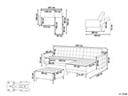 Modular Corner Sofa Bed ABERDEEN Fabric Dark Grey with Ottoman 4 Seater Left Hand