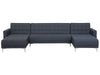 Modular U-Shape Sofa Bed Fabric Dark Grey 5 Seater