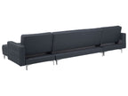 Modular U-Shape Sofa Bed ABERDEEN Fabric Dark Grey 5 Seater