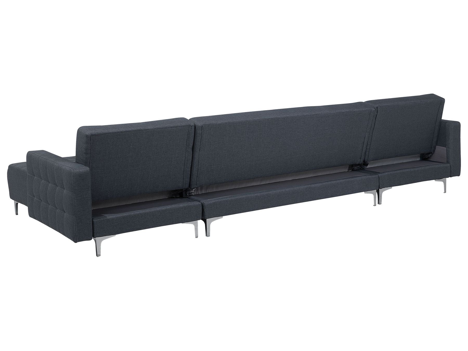 Modular U-Shape Sofa Bed ABERDEEN Fabric Dark Grey 5 Seater