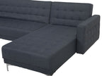 Modular U-Shape Sofa Bed ABERDEEN Fabric Dark Grey 5 Seater