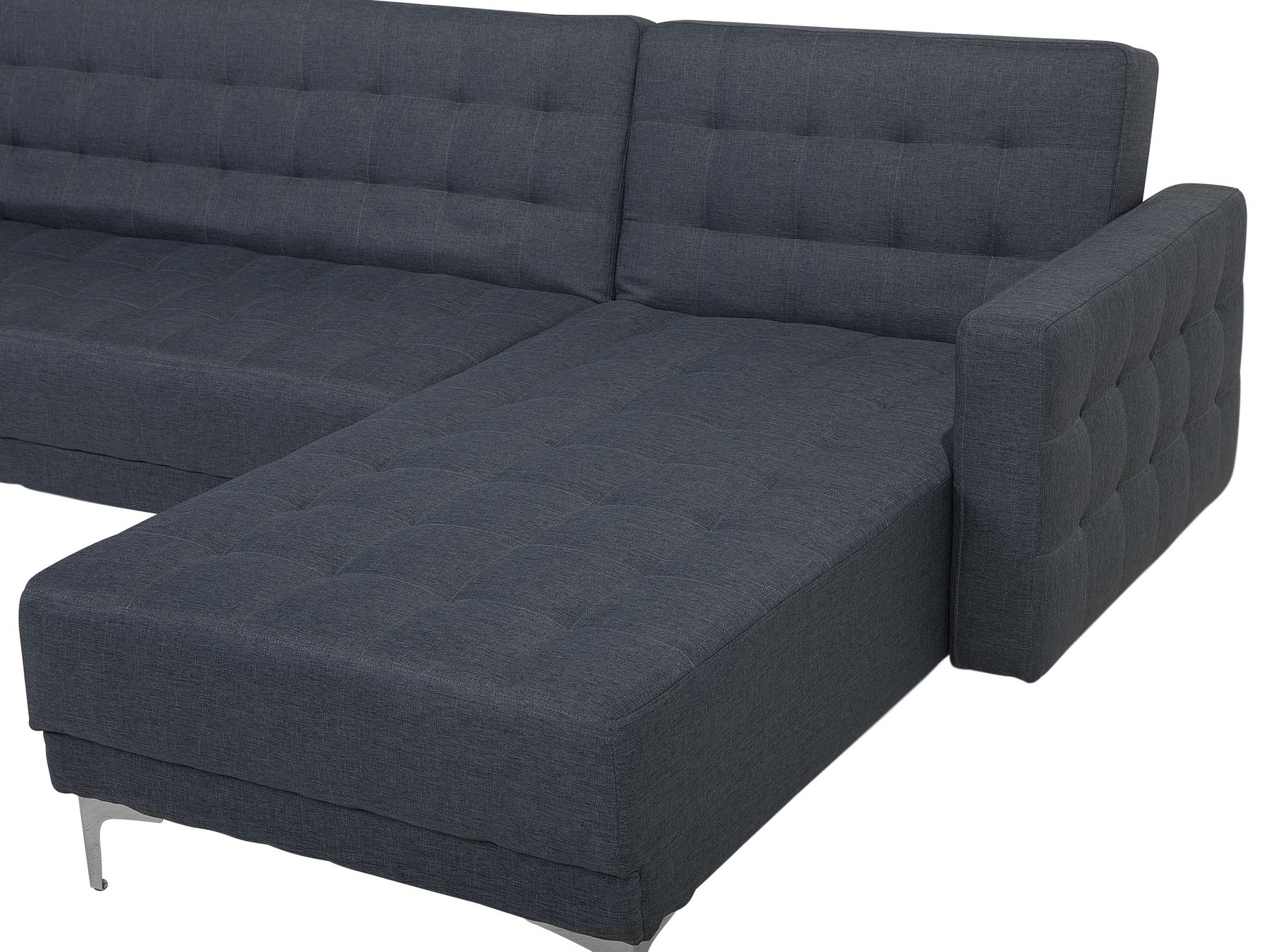 Modular U-Shape Sofa Bed ABERDEEN Fabric Dark Grey 5 Seater