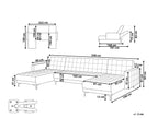 Modular U-Shape Sofa Bed ABERDEEN Fabric Dark Grey 5 Seater