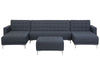 Modular U-Shape Sofa Bed Fabric Dark Grey with Ottoman 5 Seater