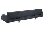 Modular U-Shape Sofa Bed ABERDEEN Fabric Dark Grey with Ottoman 5 Seater