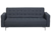 Sofa Bed Fabric Dark Grey 3 Seater